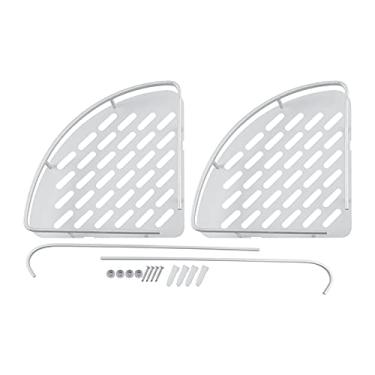 Imagem de Estink Prateleira de Alumínio para Chuveiro Organizador de Banheiro Prateleira Dupla de Canto Suporte de Toalha Montado na Parede Com Ferragens para Shampoo Produtos de Limpeza