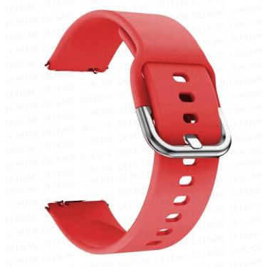 Imagem de Pulseira Vermelho de Silicone Fecho de Aço 20MM Compativel  Waatch3 Ac