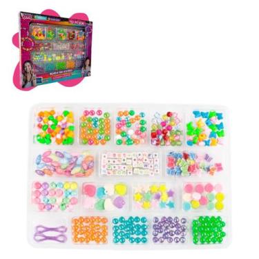 Imagem de Kit Miçangas Grande Menina Divertido Educativo Colorido - Polibrinq
