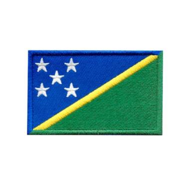 Imagem de Ruoming Ruoming 1 PÇ Bandeira Nacional 1 Pç Remendos a Ferro, 8 x 5 cm, Adesivos Bordados para Roupas, Bolsas (Solomon)