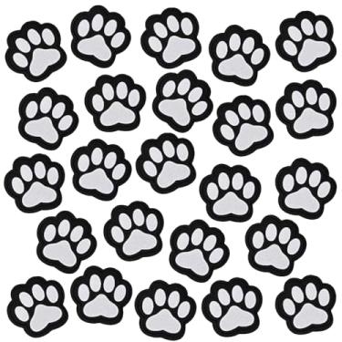 Imagem de 24 peças de impressão de pata em remendo, autoaderência, ferro em remendos, estampa de pata, ferros de cachorro fofo em remendos para vestidos, mochilas, camisetas, bonés, sapatos, jeans (preto