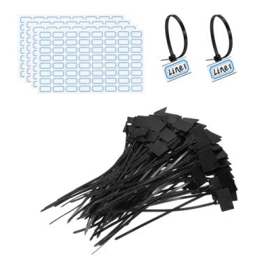 Imagem de PATIKIL Abraçadeiras com zíper de 15 cm, 200 peças, etiquetas de fio de nylon, etiquetas de marcação de fio de nylon, correias de plástico autobloqueadas, escreva com etiquetas de papel para marcação