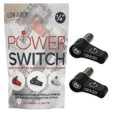 Imagem de Interruptor de energia de 1/10.2 cm da Low Boy - Parafuso de polegar de liberação rápida do batedor de bumbo Serve para pedais DW/Axis/Drumnetics/Volta (preto, pacote com 2)