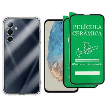 Imagem de Kit Capa Capinha Case + 2 Películas De Cerâmica Anti Impacto Para Samsung Galaxy M35