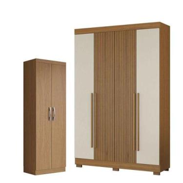 Imagem de Guarda Roupa Casal 2030240 Atacama Areia E Armário Multiuso New 200019