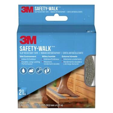 Imagem de 3M Fita antiderrapante Safety-Walk para uso interno/externo, rolo de 5 x 457 cm, cinza