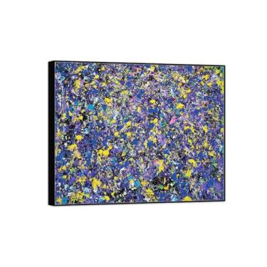 Imagem de Quadro preto - arte de parede em tela abstrata pinturas famosas - decoração de imagens - amarelo violeta - pôster e impressões para sala de estar 40 x 50 cm 16 x 20 pol