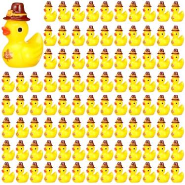 Imagem de VioraWhite 100 peças temáticas de patos mini bonecos de resina de patos pequenos bonecos de resina lembrancinhas de festa decorações de festa para artesanato, faça você mesmo, miniatura, paisagem
