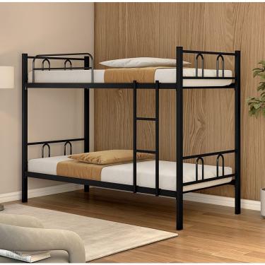 Imagem de Beliche Linea Solteiro Estilo Industrial 100% Aço Compacta Preto