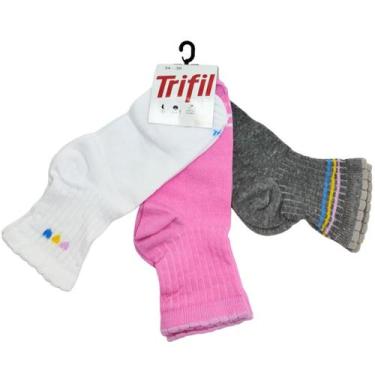 Imagem de Kit 3 Pares Meia Feminina Cano Médio Algodão Trifil T6005k, Multi bran