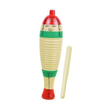 Imagem de MERIGLARE Instrumentos musicais para bebês, instrumento de madeira, brinquedos musicais de madeira, instrumento de tambor para crianças, Multicolorido, 21cm