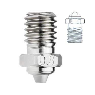 Imagem de Bocal bimetálico Upgrade M6 0,8 mm cobre banhado a aço temperado compatível com V5 V6 Hotend Prusa I3 MK3S Anycubic Mega S Kobra impressão 3D PEI PEEK ou fibra de carbono (My 0,8)