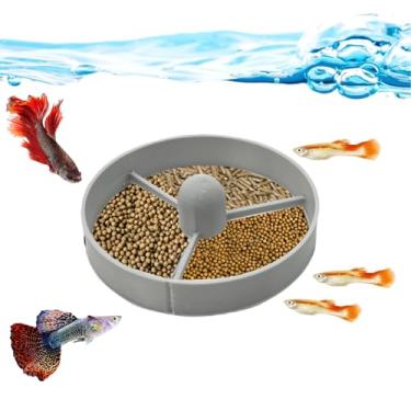 Imagem de Anel de alimentação para peixes – Alimentador flutuante de alimentos para aquário com três cabines | Forma redonda para betta, guppy, peixinho dourado | Reduz o desperdício e mantém a qualidade da