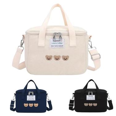 Imagem de Bolsa Térmica Com Alça Transversal, Porta Marmita Lancheira Escola Trabalho Passeio Academia (OFF WHITE)