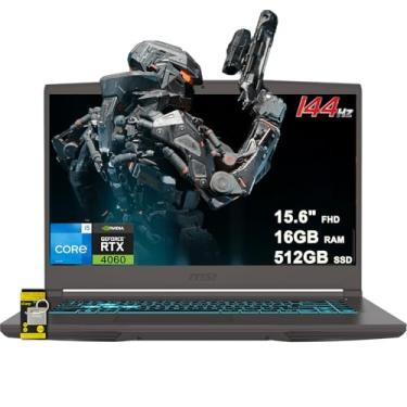 Imagem de MSI Computador portátil fino para jogos de 15,6 polegadas FHD IPS 144Hz Intel Octa-core i5-13420H (Beats i7-12650H) 16 GB RAM 512 GB SSD GeForce RTX 4060 retroiluminado USB-C Win11 com hub ICP