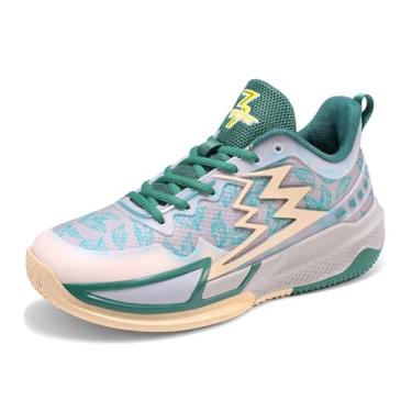 Imagem de Novetra Tênis de basquete masculino luminoso, resistente ao desgaste e antiderrapante, calçado esportivo para treinamento(Green-,42 BR)