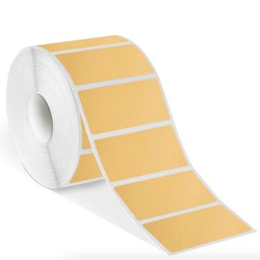 Imagem de STARLIBOO Adesivos de etiquetas térmicas de 5 x 2,5 cm, papel de etiqueta de código de barras autoadesivo marrom para impressora térmica direta, adesivos de envio de endereço retangular multiuso, 1100