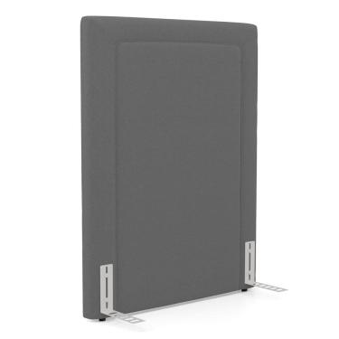 Imagem de Cabeceira Cama Box Solteiro Alba 90cm com Frame Bouclé Cinza Escuro - Desk Design