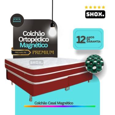 Imagem de Colchão Casal Shox Premium Ortopédico 188x138x30cm, Suede Vermelho