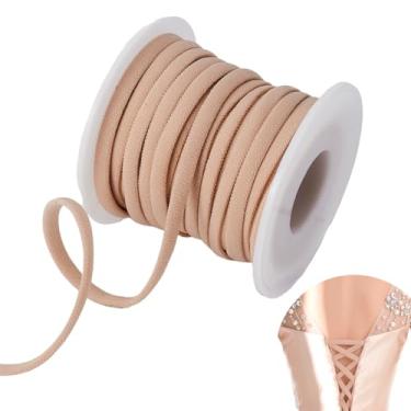 Imagem de AHANDMAKER Vestido de noiva feminino de 10,9 metros com amarração nas costas, cordão ajustável de 0,5 cm, cordão de substituição para espartilho nas costas, para substituição de zíper, bege