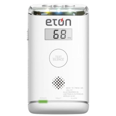 Imagem de Eton Detector de monóxido de carbono de 10 anos, display digital, indicador de status LED, lanterna LED de emergência, plugue com bateria reserva, baterias energizadoras