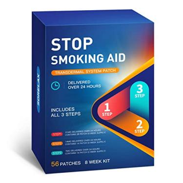 Imagem de 56 adesivos – Stop Smoking Aid Patches Step 1, 2 e 3 – Melhor produto para parar de fumar – Ajuda para parar de fumar (passo 1+2+3)