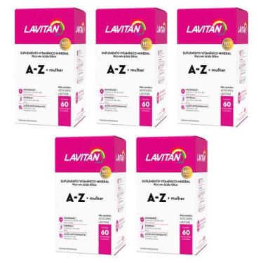 Imagem de Kit 5x Lavitan A-z Mulher Suplemento Vitamínico E Mineral Com Zinco 60