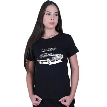 Imagem de Camiseta Baby Look Feminina Opala Muscle Car Opaleiros - LAFRE, Preto,