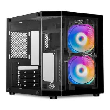 Imagem de Gabinete Gamer Mancer CV700M | Mini Tower | Lateral de Vidro Temperado | 2 Ventoinhas de 120mm Inclusas | Suporta Placas M-ATX/ITX | Preto | MCR-CV700M-BK-2F
