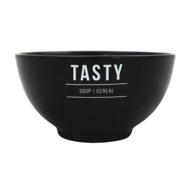 Imagem de Tigela De Porcelana Preta Café Da Manhã Cereal Frutas Manhattan Tasty 