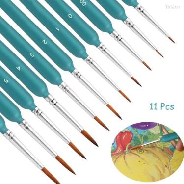 Imagem de Conjunto de 11 Pinceis para Pintura Filete Fino Gancho Caneta Pelo Nat