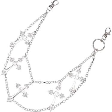 Imagem de Corrente de calça em camadas para homens e mulheres corrente punk hip hop acessórios de roupas vintage correntes jeans, standard, Alumínio, Sem Pedra Preciosa