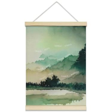 Imagem de rizotus Inhale Exhale Poster Hanger Frame, Posters de arte de parede de saúde mental, moldura inspiradora para casa, aconselhamento, escritório, sala de aula, terapia de escritório, decoração de