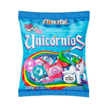 Imagem de Pirulito Pop Tattoo Mini Unicórnios 200g