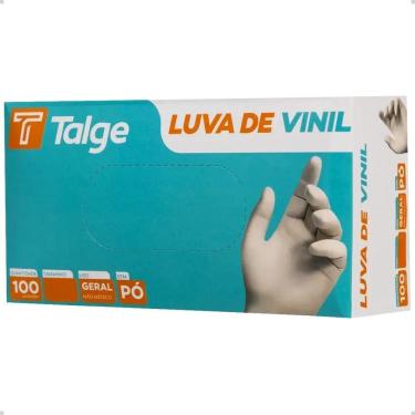 Imagem de 2X Luvas Descartáveis Talge Vinil Sem Pó Cor Transparente Ta
