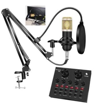 Imagem de Microfone Condensador Profissional Mesa de Som Controladora Podcast St