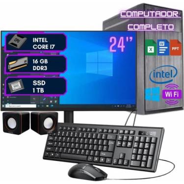 Imagem de Computador completo Home office Intel core i7, SSD 1TB, 16GB ram,monit