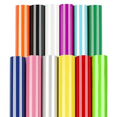 Imagem de VENITOR Transferência de calor de vinil puff, 12 folhas 30,5 x 25,4 cm, ferro inchado 3D em alta qualidade, compatível com Cricut, vinil de transferência de calor para camisetas de tecido têxtil - 12