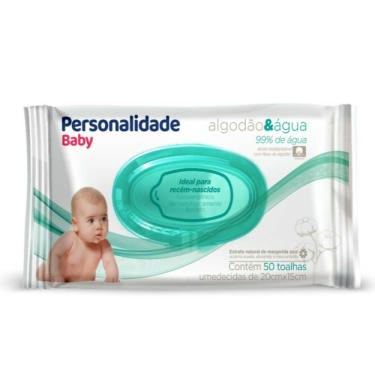 Imagem de Toalha Umedecida Personalidade Baby Algodão e Água com 50 unidades