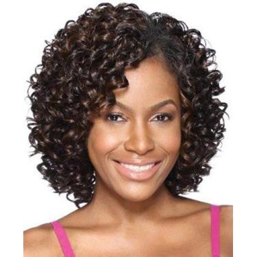 Imagem de Peruca XIUFAXIRUSI Short Curly Afro Mixed Brown para mulheres negras -