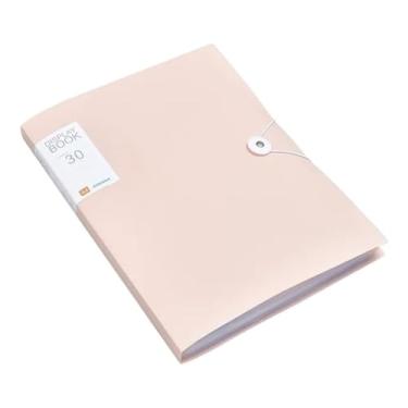 Imagem de Pastas Pasta de arquivo transparente com 30/60 páginas, pasta a4, organizador documentos, bolsa, material escritório, papelaria(Light Pink 30 Pages)