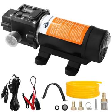 Imagem de Steauty Conjunto de bomba de transferência de combustível de 12 V, movimenta até 120 galões de gás ou diesel por hora com motor CC de 80 W, adequado para veículos, barcos, equipamentos, gasolina