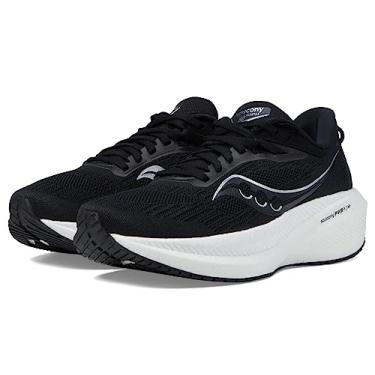 Imagem de Saucony Tênis feminino Triumph 21, Preto/branco, 5.5 Wide