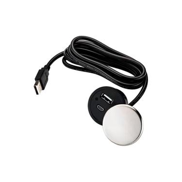 Imagem de Tomada C/ 2 Usb Renna Embutir Mesa/sofá C/ Tampa - 2,1 A