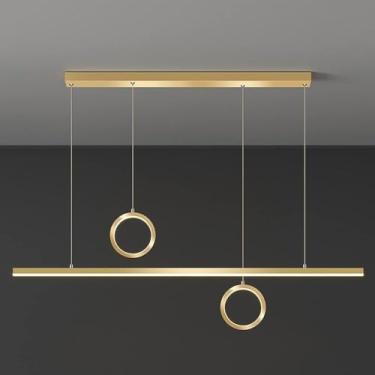 Imagem de Luminárias pendentes modernas e simples para restaurante, lustre de arte em metal, luminárias internas reguláveis por LED compatíveis com sala de jantar, escritório, sala de estudo, lâmpadas