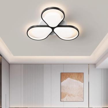 Imagem de Luminária de teto LED para sala de estar, moderna, regulável, com design floral criativo, acrílico, grande, para quarto, sala de jantar, lâmpada de economia de energia, iluminação de teto pa
