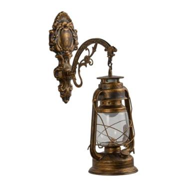 Imagem de Generic Luminária de parede com lanterna para decoração de casa, luminária de parede de vidro para áreas internas, lâmpada para casa, garagem, entrada, com Flor