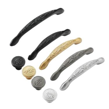 Imagem de CXYFQUUK Maçanetas de porta cinza estrelado moda simples maçanetas de porta de armário de cozinha puxadores de gaveta puxadores de móveis ferragens 2 peças (areia prata 128 mm)