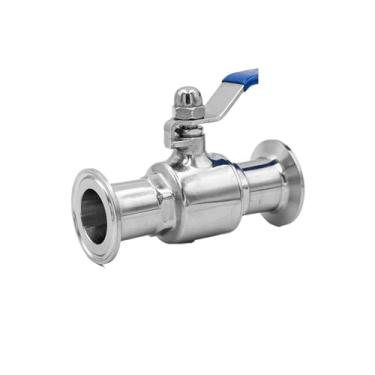 Imagem de Válvula esférica de instalação rápida de grau de aço inoxidável 316L tipo fivela de grampo de instalação rápida direto através de alimentos polidos (25 mm x 50,5)