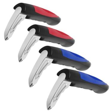 Imagem de 2 maçanetas de assistência de porta de carro portátil automotivo assistente de alça de carro para idosos multifuncional 2 em 1 alças de suporte de veículo disjuntor de janela para carro (vermelho +